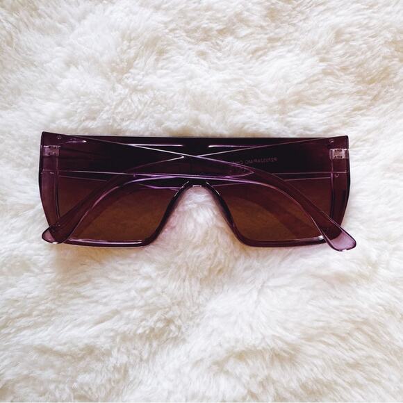 Greta Light Purple Oversized Statement Sunglasses - Picture 8 of 9